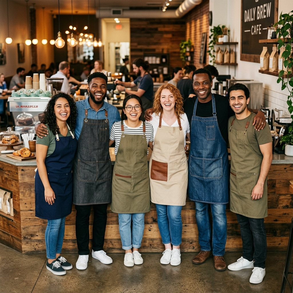 Happy cafe team